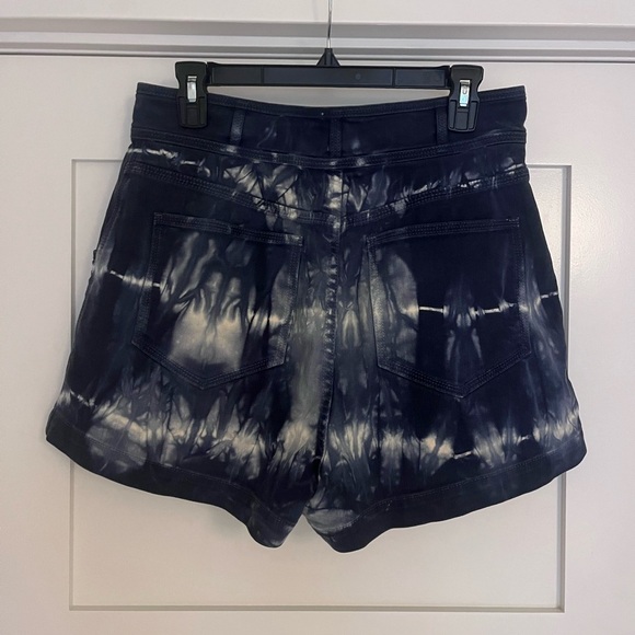 Ulla Johnson Ares Indigo Tie Dye High Waisted Jean Shorts Sz 10 - Picture 5 of 8